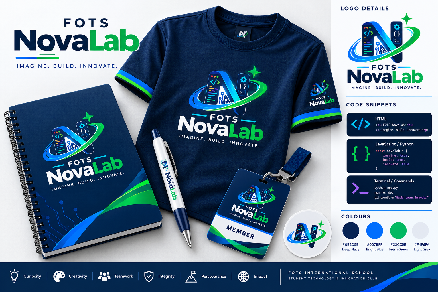FOTS NovaLab visual identity and logo variations